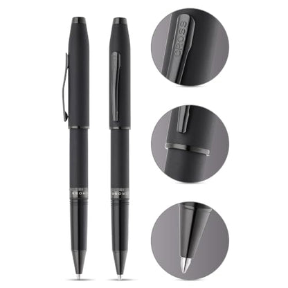 Cross Foundry Matte Black PVD Rollerball Pen, Medium Point, Black Ink - color: Matte Black