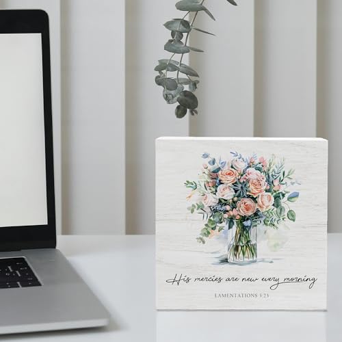 Lamentations 3:23 Bible Verse Sign, Christian Birthday Gifts for Women - color: White04
