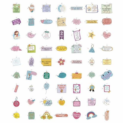 Сhristian Stickers for Water Bottles - Bible Verse Stickers - Сhristian Gifts, Party Supplies - Religious Decals - Religious Gifts Bulk - color: Bible Quotes for Stickers