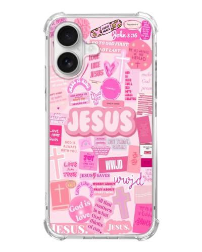 Pink Christian Aesthetic Phone Case Compatible with iPhone 17, Jesus Affirmation Verses Phone Cover for iPhone 17 - color: Pink Aesthetic