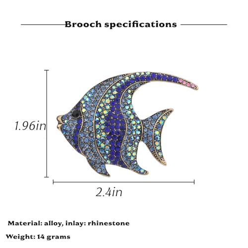Brooch Pins For Women Fashion Elegant Brooches Lapel Badges Coat Sweater Scarves Shawl Dress Accessory Wedding Party Prom Jewelry - color: Blue - Fish Brooch