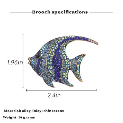 Brooch Pins For Women Fashion Elegant Brooches Lapel Badges Coat Sweater Scarves Shawl Dress Accessory Wedding Party Prom Jewelry - color: Blue - Fish Brooch