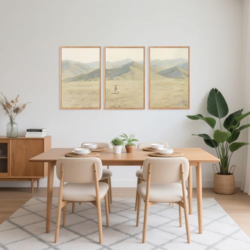 CHDITB 3Pcs Jesus with Lamb Landscape Framed Canvas Wall Art 24x36 Inch - color: Jesus Leaves The 99 Parable of The Lost Sheep, size: 24"L x 36"W