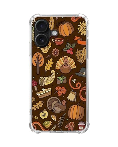 Autumn Thanksgiving Phone Case Compatible with iPhone 17, Cute Turkey Pumpkin Leaves Cover for iPhone 17, Cool TPU Phone Case Cover - color: Autumn Thanksgiving