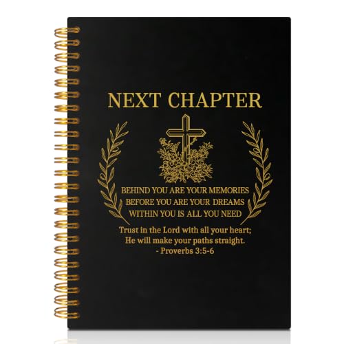 Next Chapter Hardcover Spiral Notebook, Funny 160 Pages Journal Lined Notebook for Coworker, New Beginning Gifts for Family Friend, Retirement Farewell Gifts for Colleague Leader Boss - color: Black111