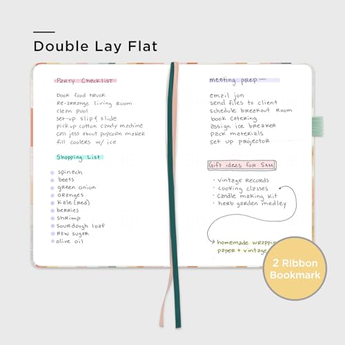 &And Per Se Dotted Journal Notebook, A5 Hardcover Aesthetic Dotted Notebook – 160 Pages 100gsm Thick Dot Grid Paper, 3 Sticker Sheets – Gift-Ready Journaling Kit for Women (Colorful Stripes) - color: h.Colorful Stripes, style: Dotted with Pattern