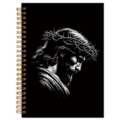 Crown of Thorns Jesus Christian Notebook, Jesus Journal, Religious Prayer Spiral Notebook Journal for Note Taking, Christian Faith Based Gifts for Women Men, 5.5x8.3 Inch - color: Jesus with crown of thorns