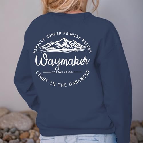 Pairxily Womens Christian Sweatshirt Inspirational Religious Faith Sweatshirts Graphic Crewneck Long Sleeve Shirts - color: Gray Blue, size: XX-Large