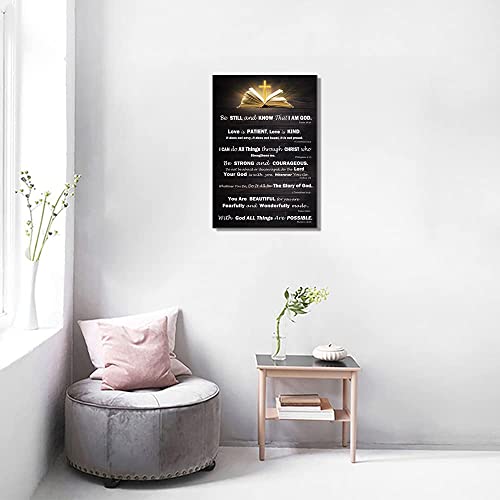 Christian Gifts for Women Motivational Wall Art for Living Room Bedroom Bathroom Kitchen Décor Inspirational Bible Verse Christian Canvas Wall Art Framed Wall Art Rustic Scripture God Says Canvas - size: 24"L x 16"W