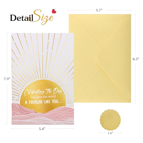 Religious Happy Birthday Card for Men Women Family Friends - color: Celebrating The Day