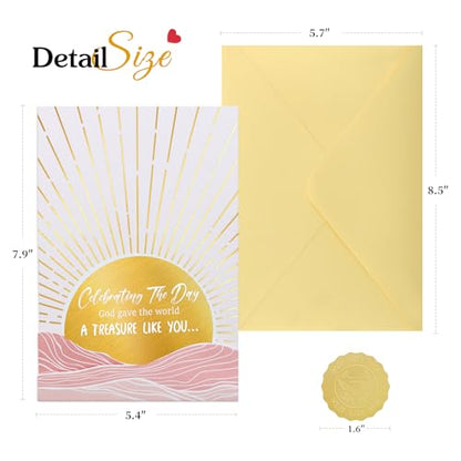 Religious Happy Birthday Card for Men Women Family Friends - color: Celebrating The Day