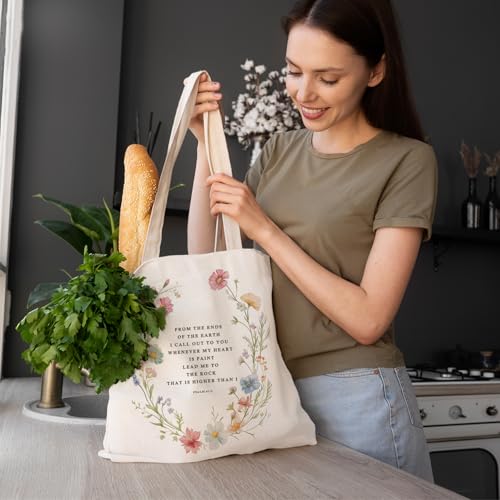 FBB Christian What's the Best that Could Happen Inspirational Tote Bag - color: Psalm 61:2 - Circle