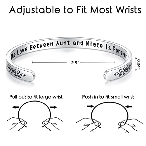 TONY & SANDY Cuff Bracelets for Women Teen Girls Best Friend Sister Mom Daughter Granddaughter Easter Birthday Mother's Day Christmas Stocking Stuffers for Teen Girls Women Jewelry - style: 1 - Aunt and Niece Gifts - The love between aunt and niece is for
