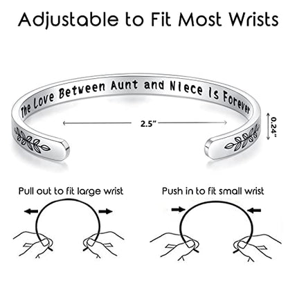 TONY & SANDY Cuff Bracelets for Women Teen Girls Best Friend Sister Mom Daughter Granddaughter Easter Birthday Mother's Day Christmas Stocking Stuffers for Teen Girls Women Jewelry - style: 1 - Aunt and Niece Gifts - The love between aunt and niece is for