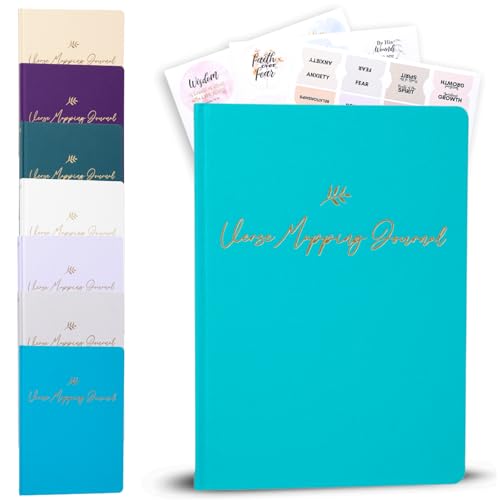 Graceful By Design Linen Bible Verse Mapping Journal (Teal, B5 (7" x 10")) - color: Teal
