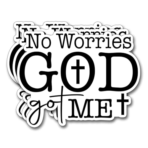 (3Pcs) No Worries God Got Me Sticker Christian Inspirational Decals Decorate Books Laptop Phone Water Bottles Kindles Tumbler Waterproof Vinyl Stickers 2,4 x 3 Inch - color: No Worries God Got Me