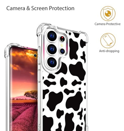 for Samsung Galaxy S26 Ultra Case - Black Cow Print - color: Black Cow Print, size: Galaxy S26 Ultra