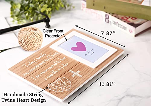 Christening Photo Frame Present-Adult Baptism Gift-Teen Baptism Gift-Today I Testify My Commitment to Christ, I Am Resurrected to Live a New Life in Him-Blessed Picture Frame - size: 403-today i tesify my commitment