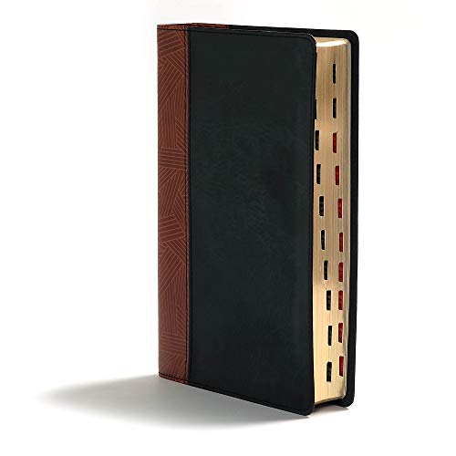CSB Rainbow Study Bible, Black/Tan LeatherTouch, Indexed - color: Black/Tan Indexed
