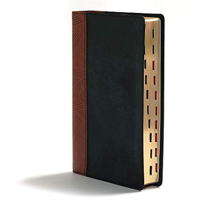 CSB Rainbow Study Bible, Black/Tan LeatherTouch, Indexed - color: Black/Tan Indexed