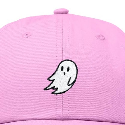 DALIX Ghost Embroidered Mens Womens Cotton Dad Hat Baseball Cap Adjustable - color: Light Pink
