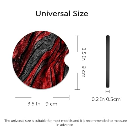 3.5 Inch Car Coasters for Cup Holders - Red Wood Grain - color: Red Wood Grain, size: 3.5 inch