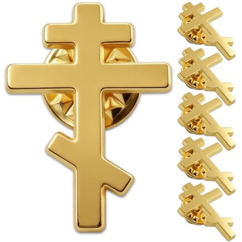 10/20/50/100Pcs Gold Plated Eastern Orthodox Cross Religious Pins Bulk