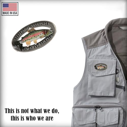 Rainbow Trout Pin, Catch and Release, Lapel, Hat, Pins, Brooch, Brooches, Jewelry, Gift, Handmade in the USA, 200 Fish Designs Available. - color: Hand Painted