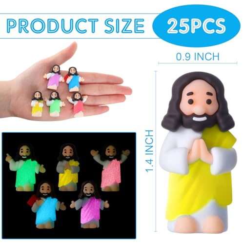 CroBlissful 25 Pcs Little Jesus Figurine Glow in the Dark, Adorable Styles - style: Adorable Styles