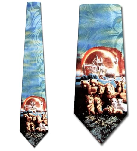 Steven Harris Noah's Arc Necktie Mens Religious Ties Biblical Neckties for Men Faith Tie