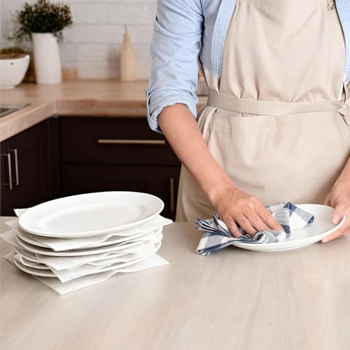 20 Pack Platter Storage Dividers - 15.8x11.8in Long Felt Porcelain Plate Dish Protectors, Serving Tray Separators Pads for Stacking in Cabinet or China Storage Containers