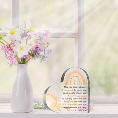 Baptism Gifts for Girl Boys, Newborn First Communion Gift, Religious Christening Confirmation Inspirational Sign, Birthday Holy Communion Keepsake for Granddaughter Grandson - style: Baptism Sign 031