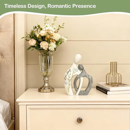 Anniversary Wedding Engagement Gift, White Couple Arm in Arm Statue - color: White-arm in Arm