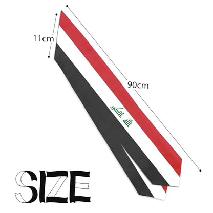 Graduation Satin Sash Scarf 72" Stole - color: Iraq Flag