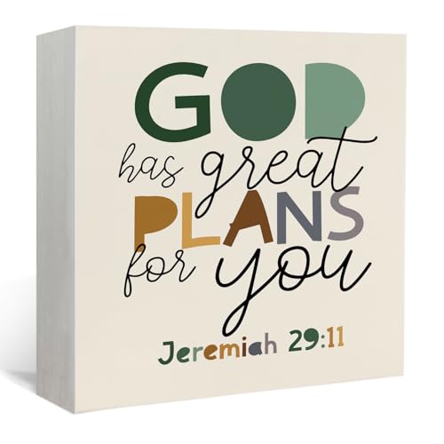 Lacama Christian Nursery Wooden Box Sign, - color: God Has Great Plans for You