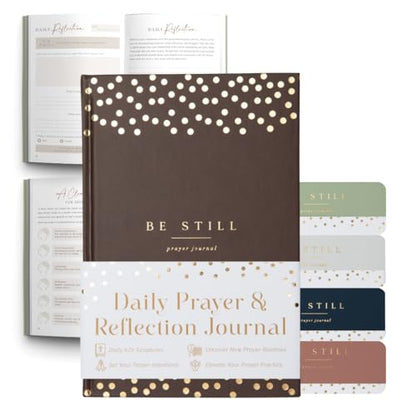 Daily Prayer Journal with Prompts | 90-Day Guided Devotional & Scripture Reflection | Bible Study and Spiritual Growth Tracker | Undated Faith Planner, 5.5x8" - Brown Dotted - color: Dotted Brown