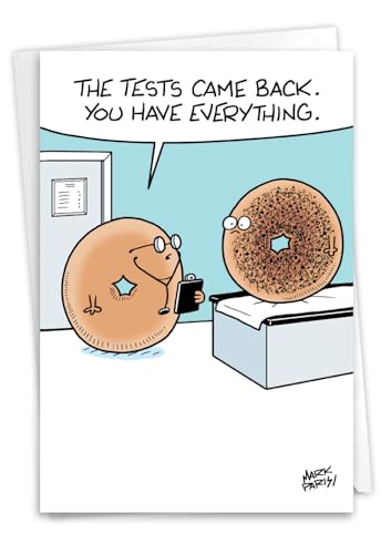 NobleWorks - Funny Get Well Paper Card with 5 x 7 Inch Envelope (1 Card) Everything Bagel C2440GWG - style: Everything Bagel