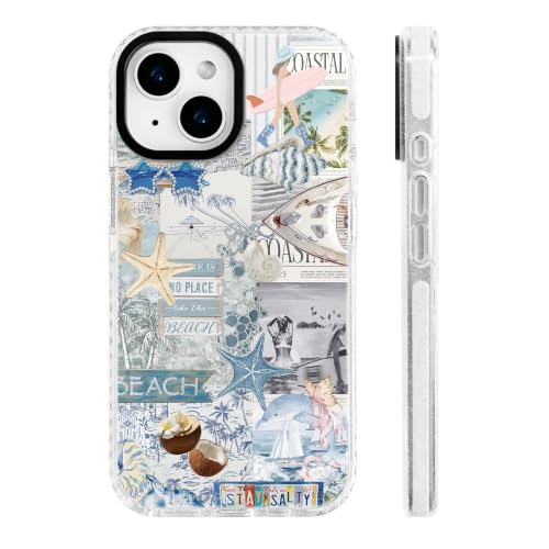 for iPhone 15 Case Tropical Blue Beach Coastal Summer - color: BeachCoconut, size: iPhone 15