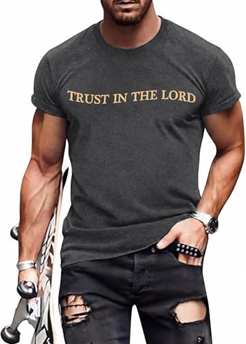 Mens Christian Graphic TShirt Jesus Faith Bible Verse Inspirational Tee - color: Grey, size: XX-Large
