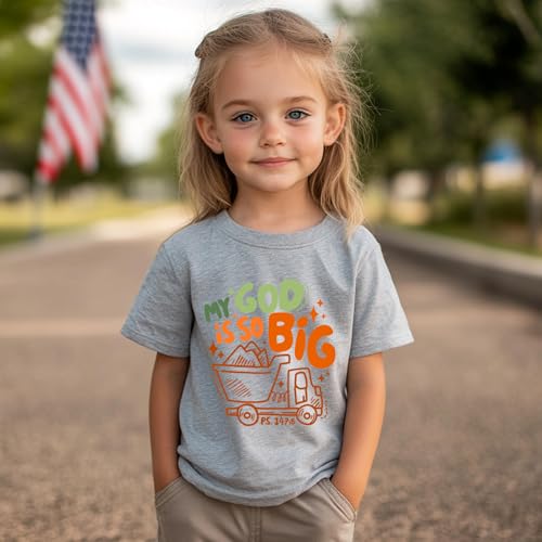 Kids Christian Shirt Toddler Created with a Purpose Shirt Boys Girls Bible Verse Religious Clothes 2-7 Years - color: God is So Big#6, size: 2T