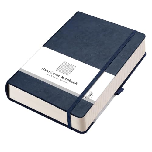 AHGXG Lined Journal Notebook, 320 Numbered Pages, A5 (5.75'' X 8.38'') - color: Dark Blue, size: A5