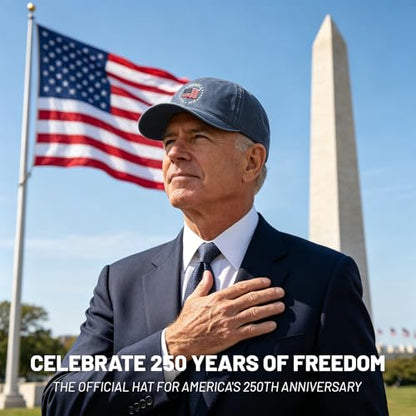 250th Anniversary USA Hat,Adjustable Embroidered Patriotic Baseball Cap,250 Year American Anniversary Merchandise for Unisex - color: O