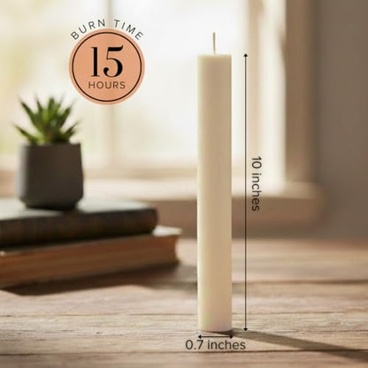 Simply Soson Ivory Taper Candles 10 Inch Flat Top, Unscented, 8 Pack - color: Ivory, style: Flat Top
