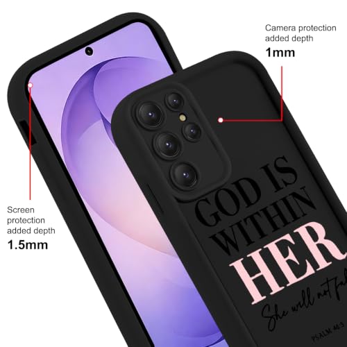 Christian Case for Samsung Galaxy S25, Western Aesthetic Bible Verse Pattern Design God Jesus Phone Cover for Women Men, Soft TPU Protective Shell for Samsung S25 6.2" Black - color: Black