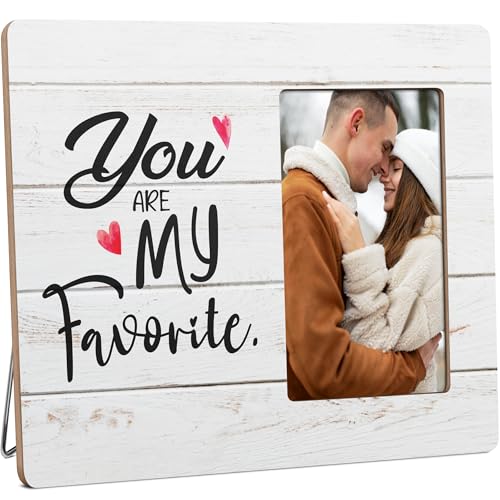 Couples Picture Frame Gifts for Boyfriend Girlfriend, You Are My Favorite Wooden Picture Frames, 4x6 inch Photo - color: Pink