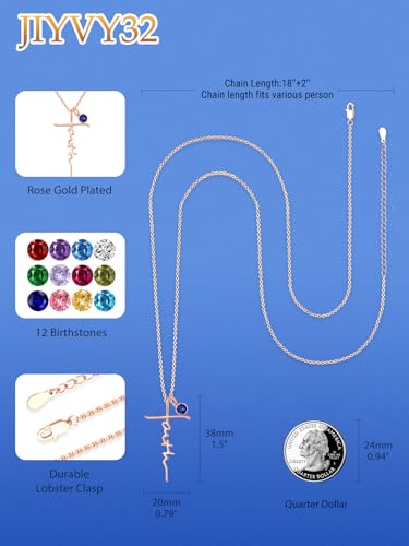 Faith Necklace White/Rose/Gold Birthday Gifts for Wife Her - color: Rose Gold-09-September