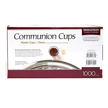 Broadman Plastic Communion Cup 1,000 Count and Wafer, Cross Design, 1,000 Count Value Bundle