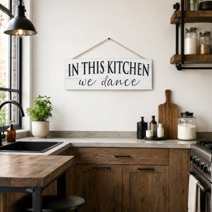 Farmhouse In this Kitchen, we dance Signs Wall Hanging 6" x 14.5" - color: Kitchen