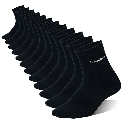 Ladies Crew Socks, 6 Pairs Breathable Casual Crew Socks for All Seasons,Size5-9 - color: Black
