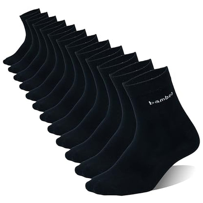 Ladies Crew Socks, 6 Pairs Breathable Casual Crew Socks for All Seasons,Size5-9 - color: Black